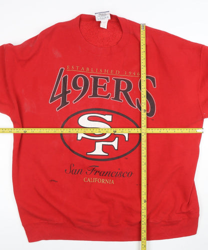 Lee Sport Men’s Red 49ers Crew Neck Pullover Sweatshirt 2XL
