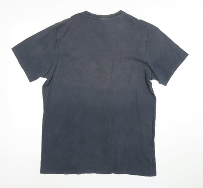 Adidas Men's Blue Graphic Logo Cotton T-Shirt Size M