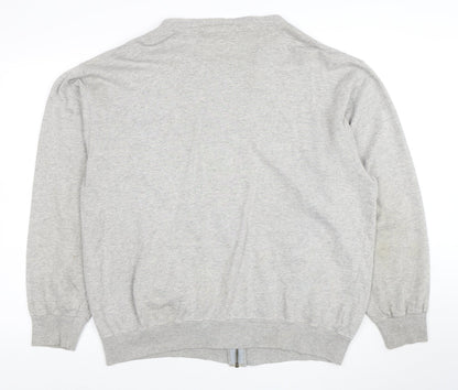 Champion Men's Grey XL Full Zip Sweatshirt with Logo