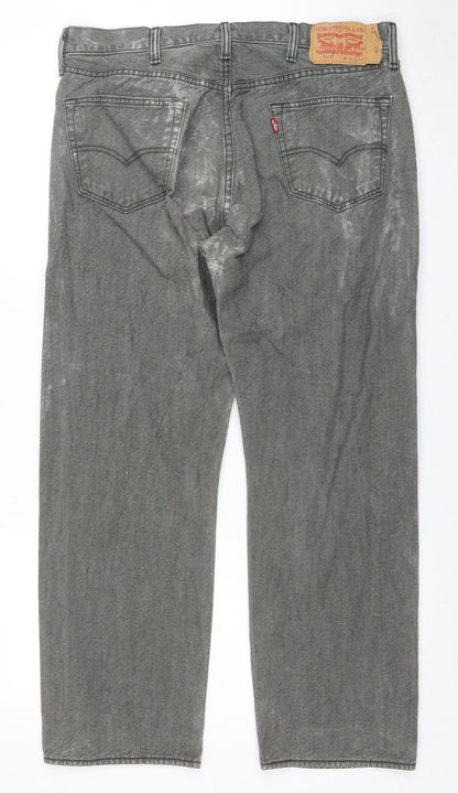 Levi's 501 Men's Grey Straight Jeans W38 L30 Classic Mid Rise Denim