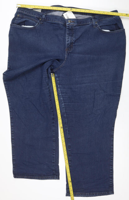 Lee Women's Blue Relaxed Fit Straight Jeans 24W Petite