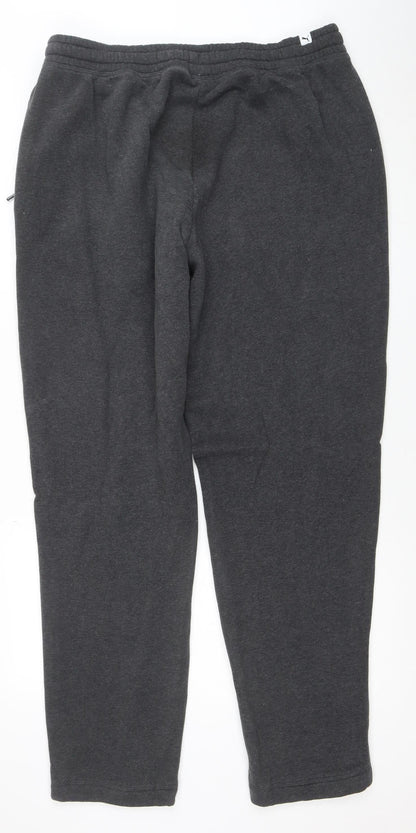 Puma Mens Grey XL Fleece Sweatpants Joggers Elastic Waist