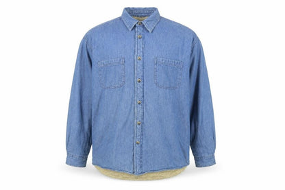 Wrangler Men Blue Denim Sherpa Lined Cotton Jacket XL