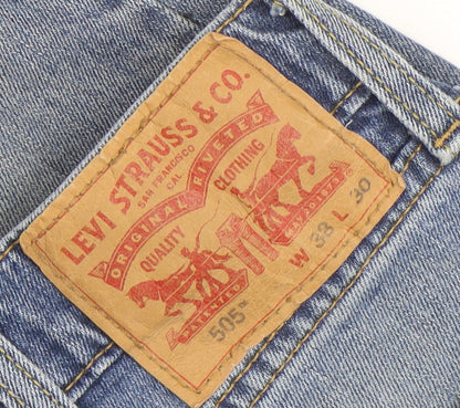 Levi Strauss & Co. Men's Blue 505 Straight Leg Denim Jeans W38 L30