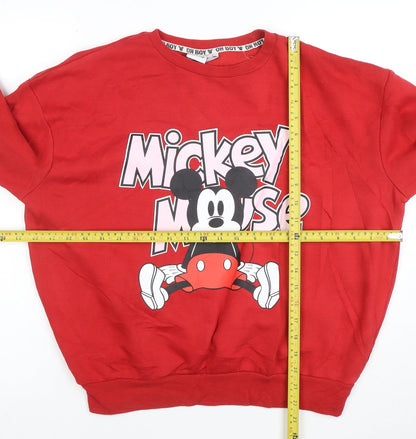 Disney Women’s Red Mickey Mouse Pullover Sweatshirt Size S