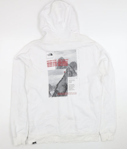 The North Face Men's White Pullover Hoodie M Graphic Outdoor