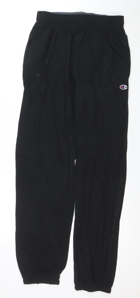 Champion Mens Black M Jogger Sweatpants 100% Cotton Elastic Waist