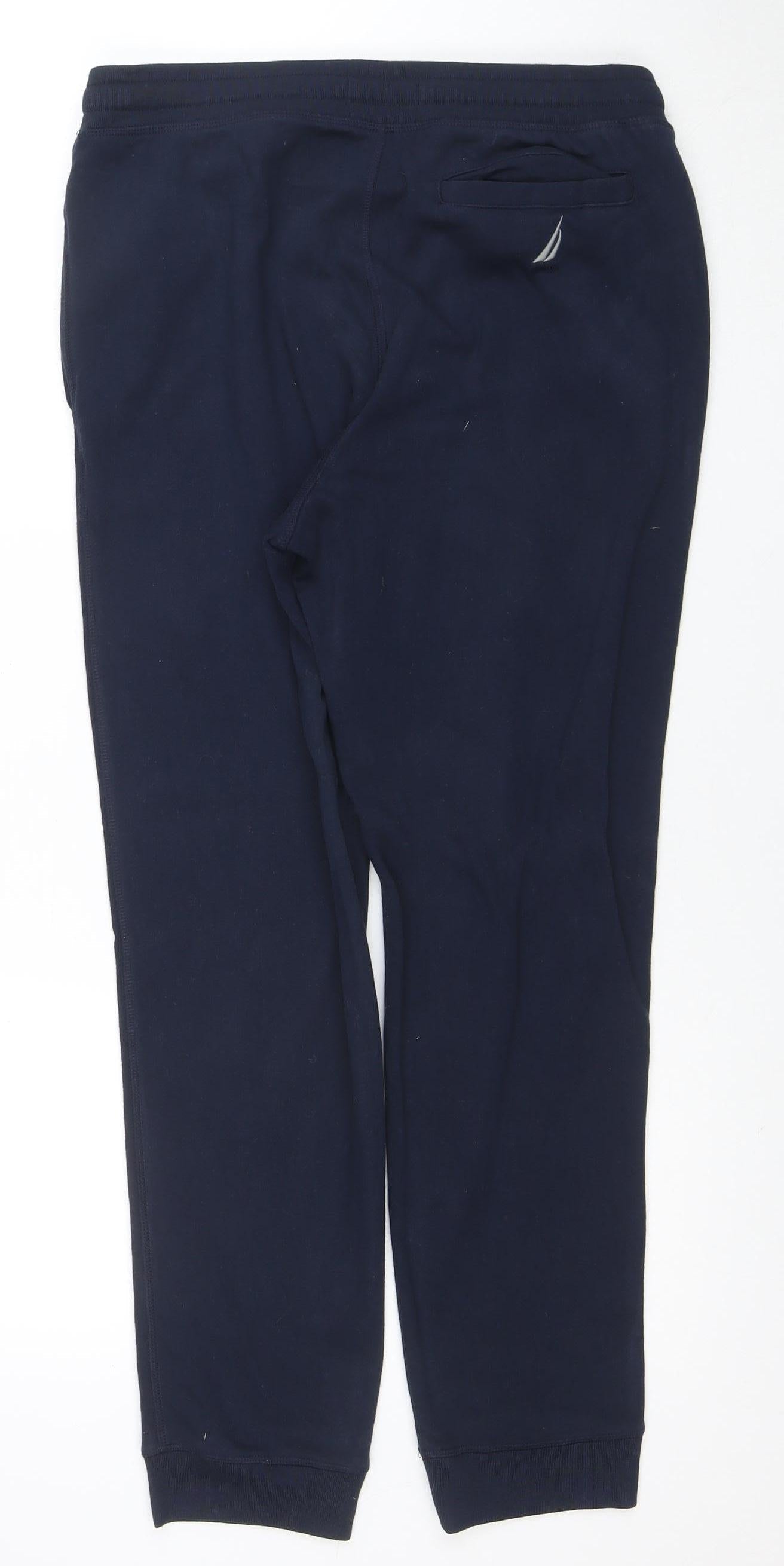 Nautica Men's Blue Jogger Sweatpants S Cotton Blend Tapered Fit