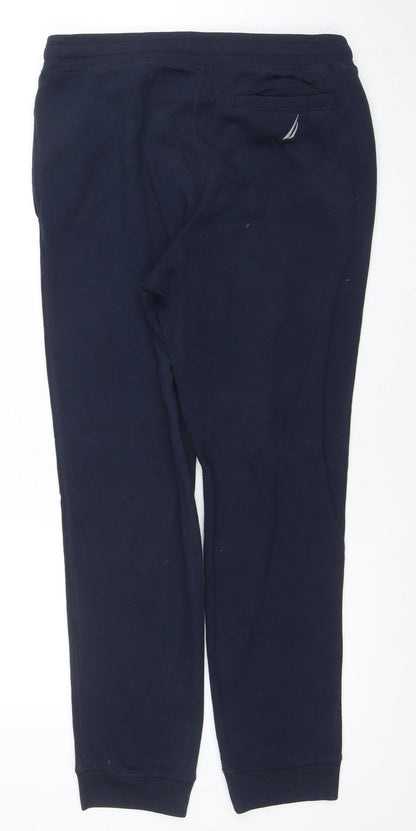 Nautica Men's Blue Jogger Sweatpants S Cotton Blend Tapered Fit