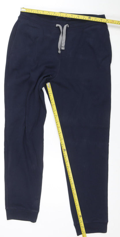 Nautica Men's Blue Jogger Sweatpants S Cotton Blend Tapered Fit