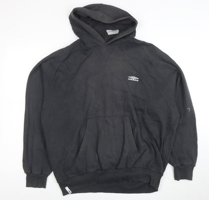 Umbro Mens Black XL Pullover Hoodie Fleece Sportswear