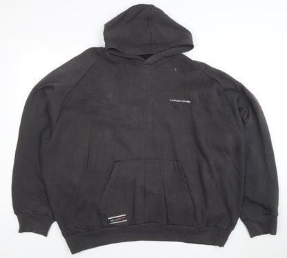 Umbro Men’s Black 2XL Pullover Hoodie with Logo and Kangaroo Pocket