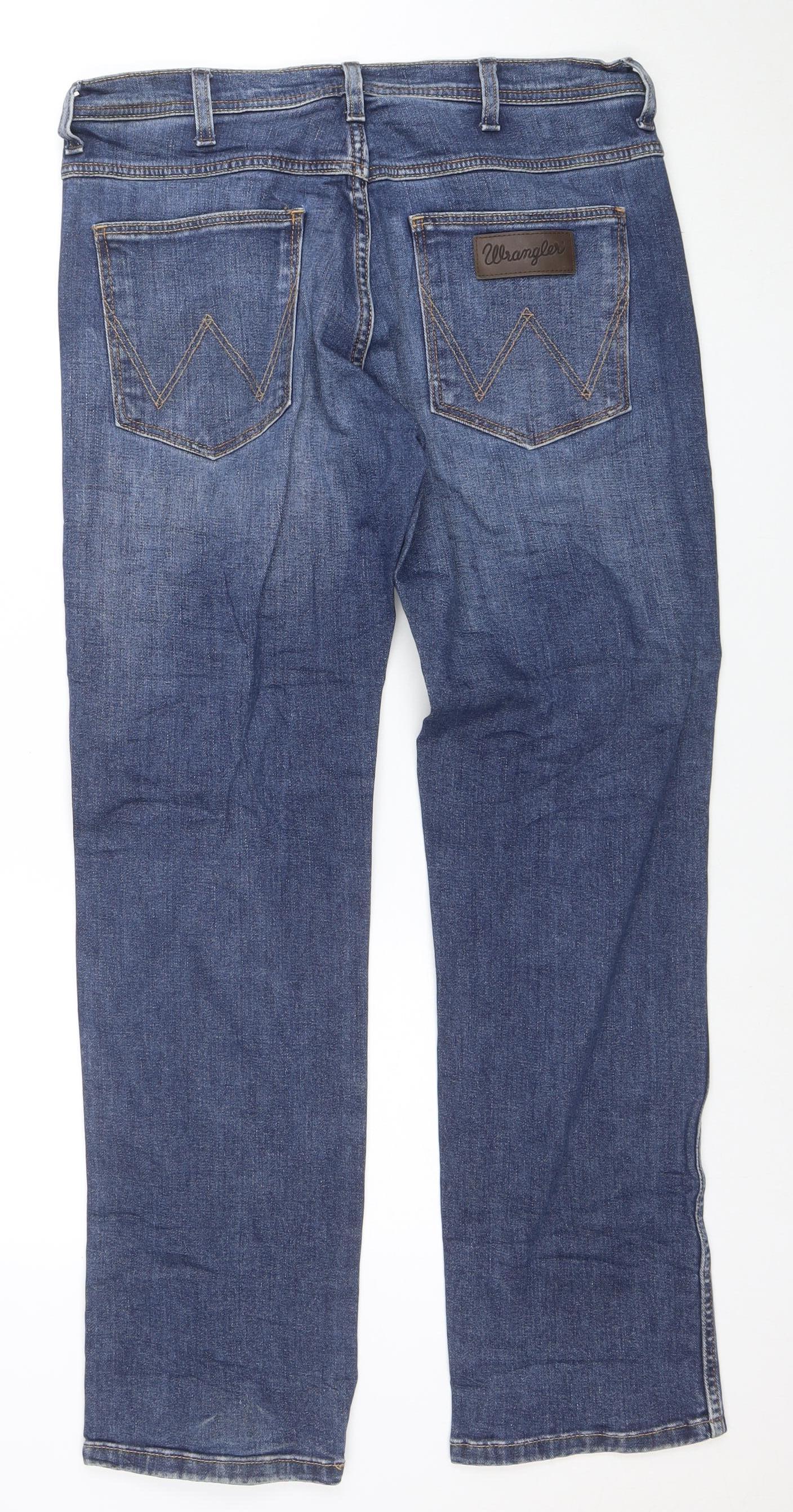 Wrangler Men's Blue Straight Fit Denim Jeans W33 L30