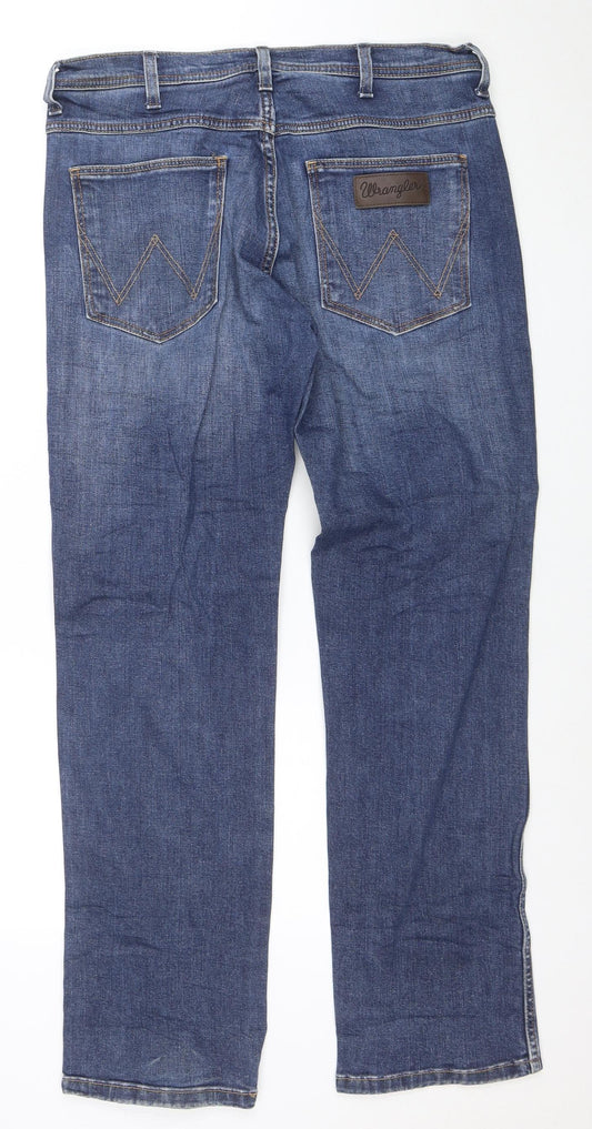 Wrangler Men's Blue Straight Fit Denim Jeans W33 L30