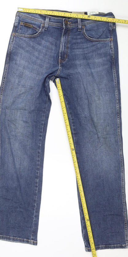 Wrangler Men's Blue Straight Fit Denim Jeans W33 L30