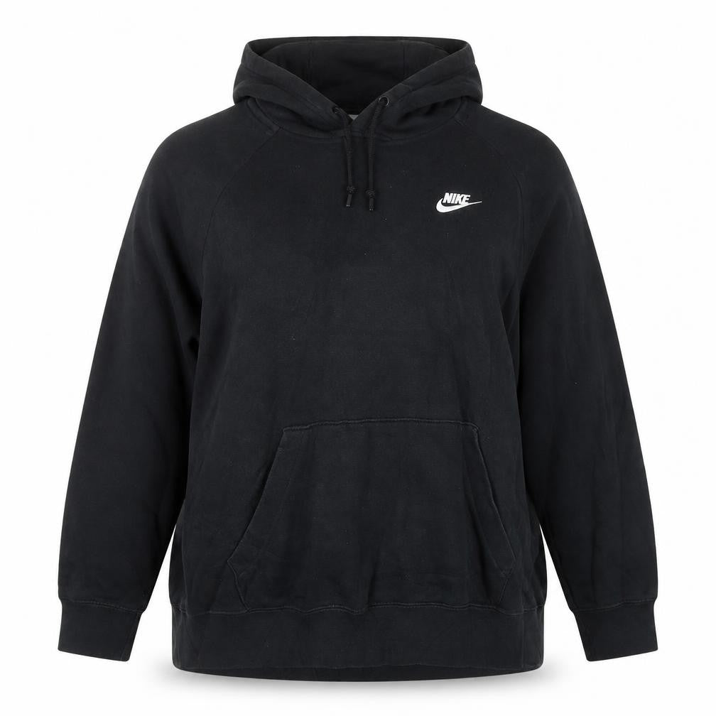 Nike Womens Black Pullover Hoodie 1X Relaxed Fit Fleece Sweatshirt