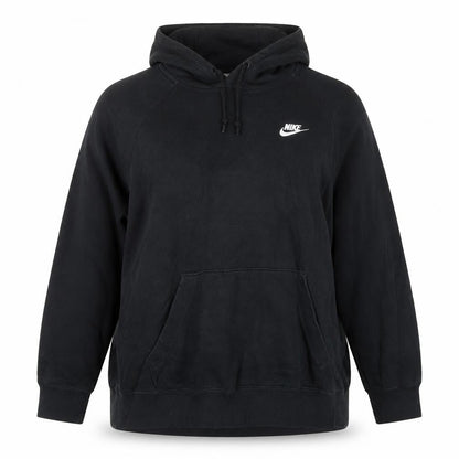 Nike Womens Black Pullover Hoodie 1X Relaxed Fit Fleece Sweatshirt