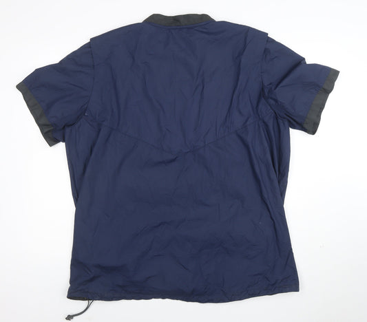 Nike Men's Blue Short Sleeve V-Neck Football Training Top Size L