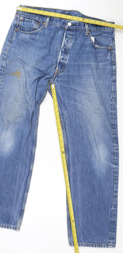 Levi's 501 Men's Blue Straight Leg Jeans 38x32 Classic Denim