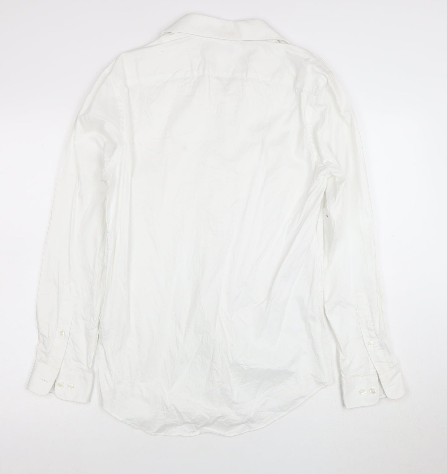 Tommy Hilfiger Men's White Slim Fit Stretch Cotton Long Sleeve Shirt M