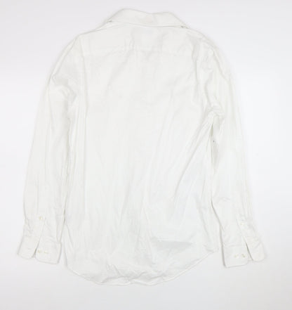 Tommy Hilfiger Men's White Slim Fit Stretch Cotton Long Sleeve Shirt M