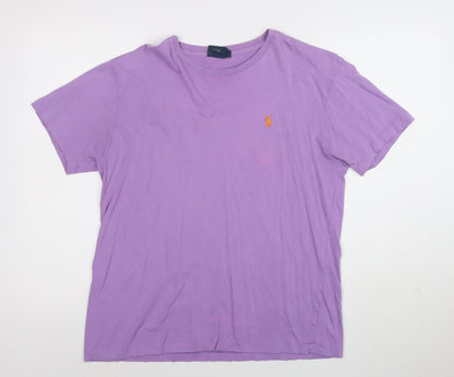 Polo Ralph Lauren Men's Purple Crew Neck Cotton T-Shirt Size S