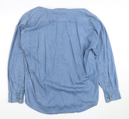 Common Sense Men's Blue Cotton Button-Up Denim Shirt Size S