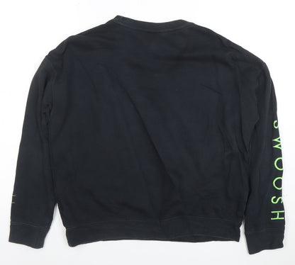 Nike Boys Black XL Sweatshirt Crew Neck Graphic Print Standard Fit