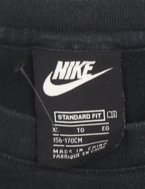 Nike Boys Black XL Sweatshirt Crew Neck Graphic Print Standard Fit