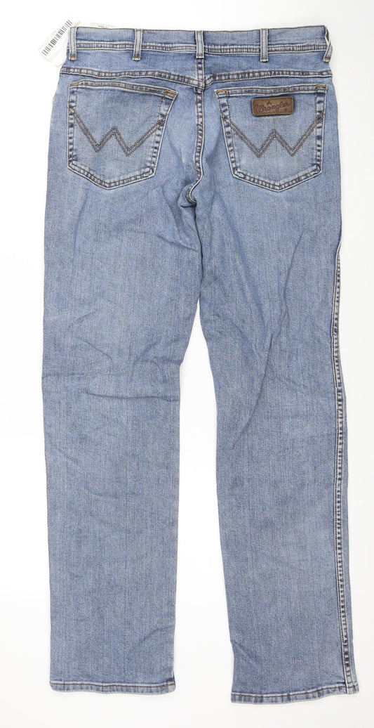 Wrangler Men Blue 34x34 Texas Stretch Straight Denim Jeans