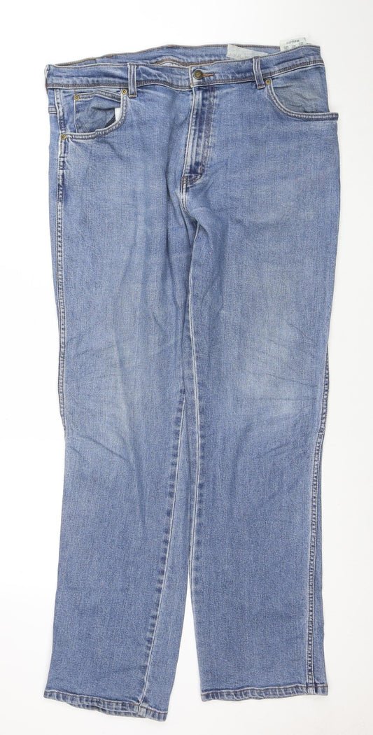 Wrangler Men's Blue Regular Fit Straight Jeans W38 L34