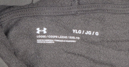 Under Armour Boys Khaki Pullover Hoodie YLG 13-14 Years Cotton Blend