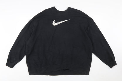 Nike Womens Black XL Pullover Crew Neck Sweatshirt Dri-FIT Cotton Blend