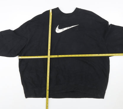 Nike Womens Black XL Pullover Crew Neck Sweatshirt Dri-FIT Cotton Blend