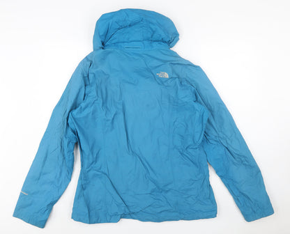 The North Face Women's Blue Waterproof Hooded Rain Coat XL