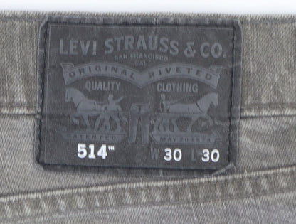 Levi’s 514 Men Grey Straight Regular Fit Denim Jeans W30 L30