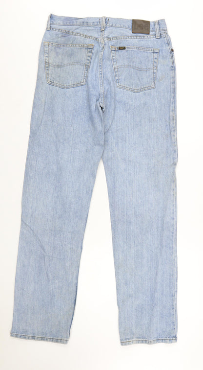 Lee Men's Blue Relaxed Fit Straight Leg Jeans Size 32x34