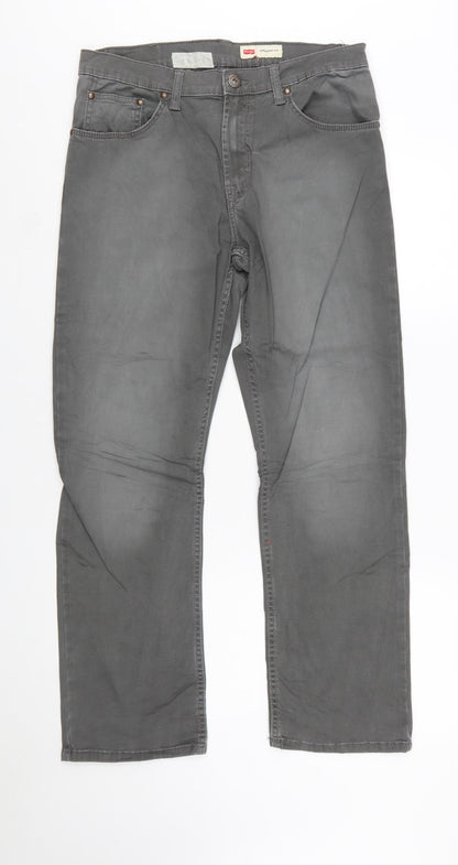 Wrangler Men's Grey Straight Fit Jeans 32x30 Regular Mid Rise