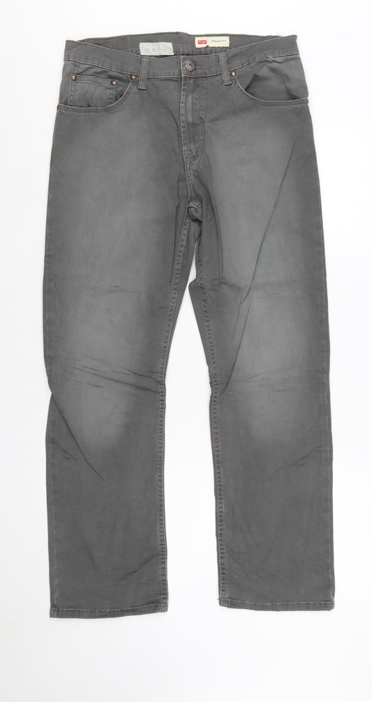 Wrangler Men's Grey Straight Fit Jeans 32x30 Regular Mid Rise