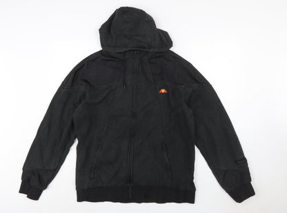 Ellesse Men Black Full Zip Hoodie Fleece Jacket Size L