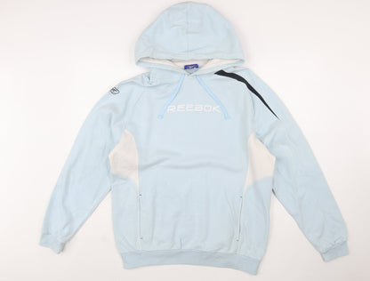 Reebok Men's Blue Pullover Hoodie M Logo Sportswear