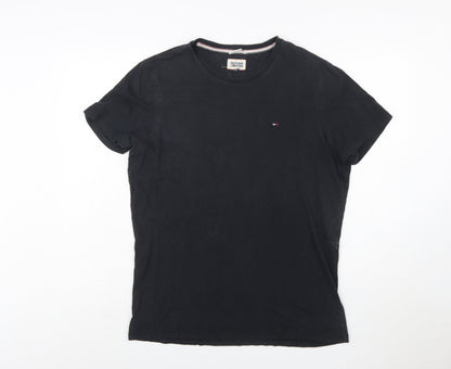 Hilfiger Denim Men's Black Cotton Crew Neck T-Shirt Size L
