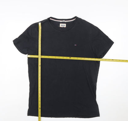 Hilfiger Denim Men's Black Cotton Crew Neck T-Shirt Size L