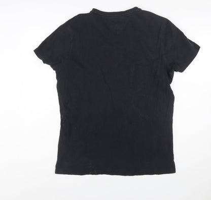 Hilfiger Denim Men's Black Cotton Crew Neck T-Shirt Size L