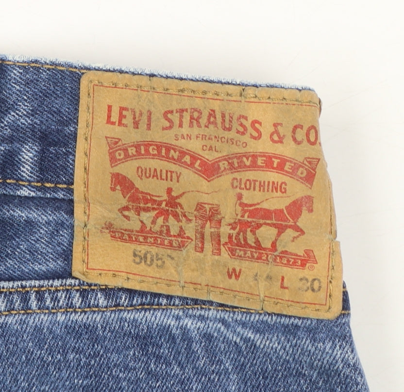 Levi's 505 Men's Blue Denim Jeans 44W 30L Straight Fit Cotton