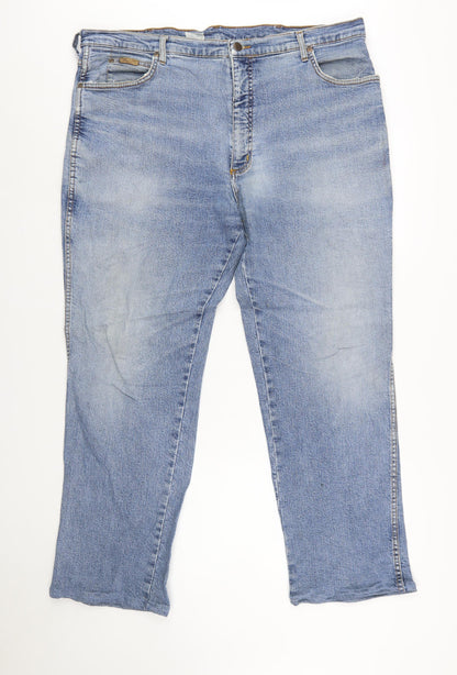 Wrangler Men's Blue 42x32 Straight Fit Denim Jeans