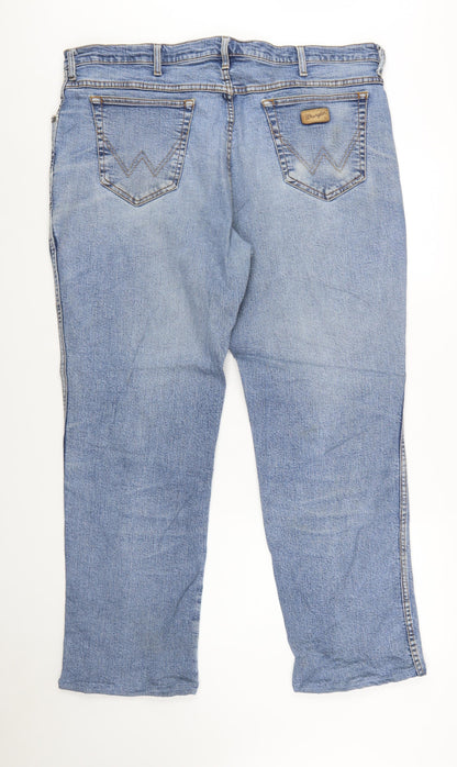 Wrangler Men's Blue 42x32 Straight Fit Denim Jeans
