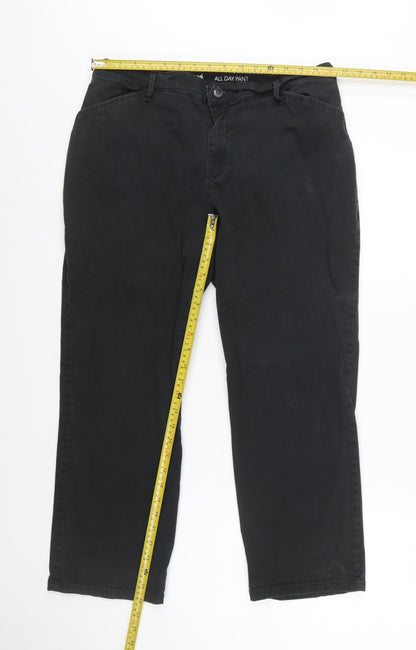 Lee Women's Black Chino Trousers Size 14 Petite Stretch Cotton