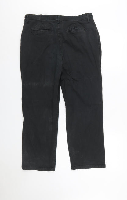 Lee Women's Black Chino Trousers Size 14 Petite Stretch Cotton