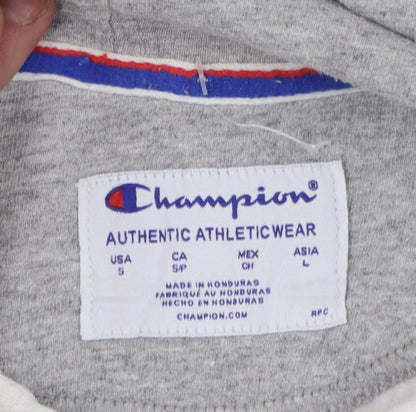Champion Men’s White Pullover Hoodie Small Fleece Logo Athleticwear